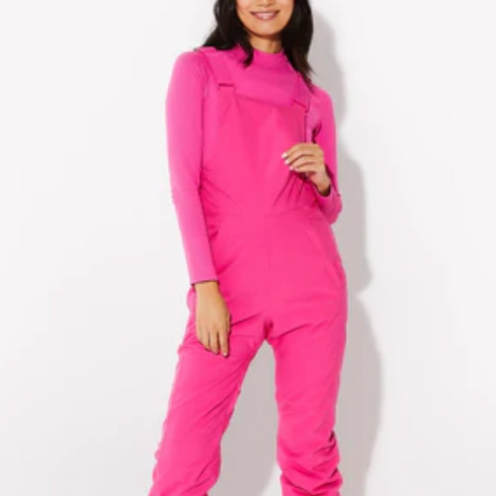 Halfdays Carson Bib Pant Alpenglow Pink - NWT